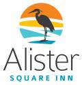 Logo for Alister Square Inn featuring modern typography and a nature motif